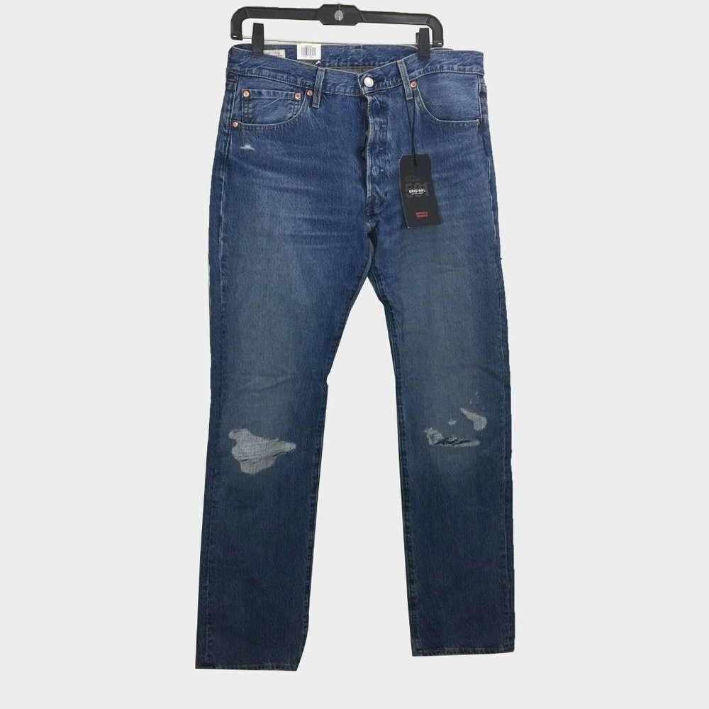 New Levi's 501 Original Straight Leg Button Fly Denim Jeans Premium BIG E 34x34